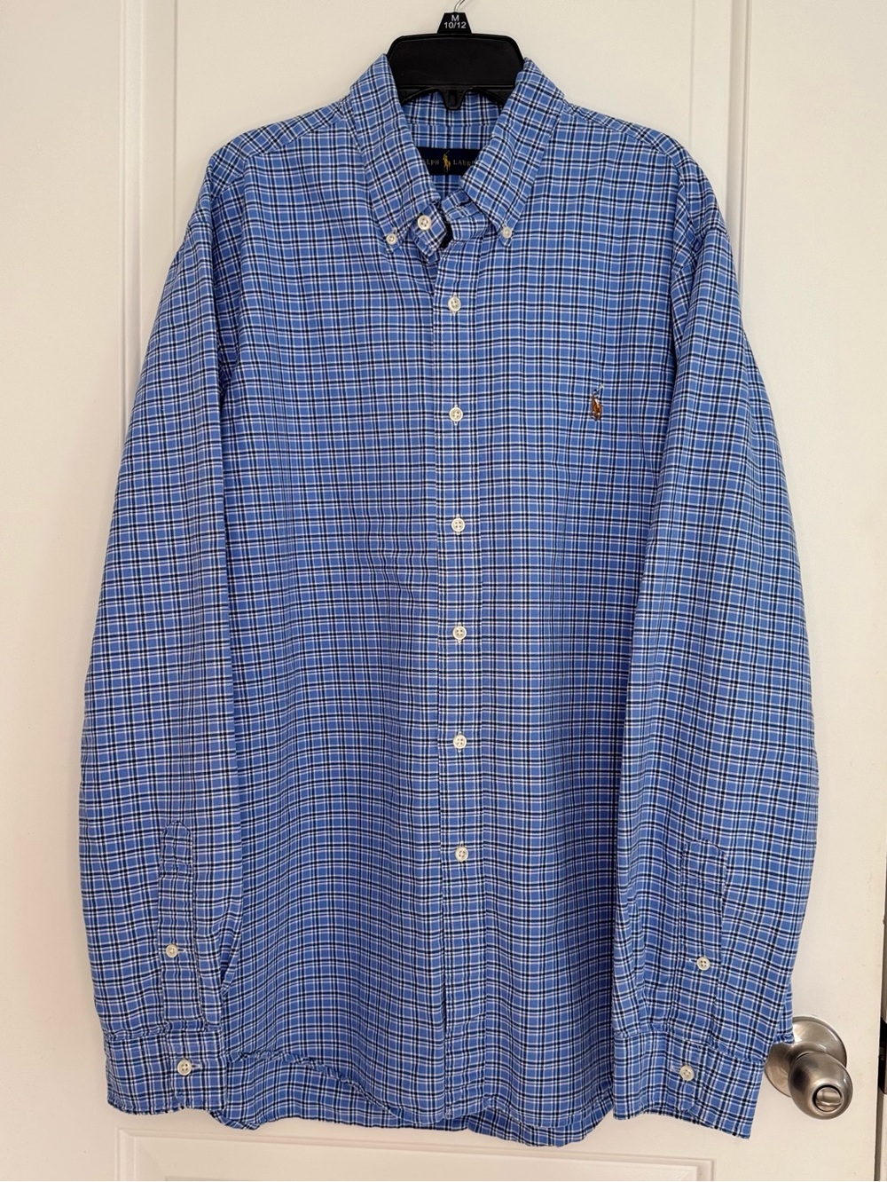 Long Sleeve Lauren Ralph Lauren Men's Button Down Shirt  Blue navyPlaid XL